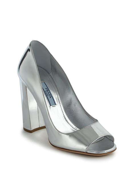 prada metallic pumps|Prada women pumps.